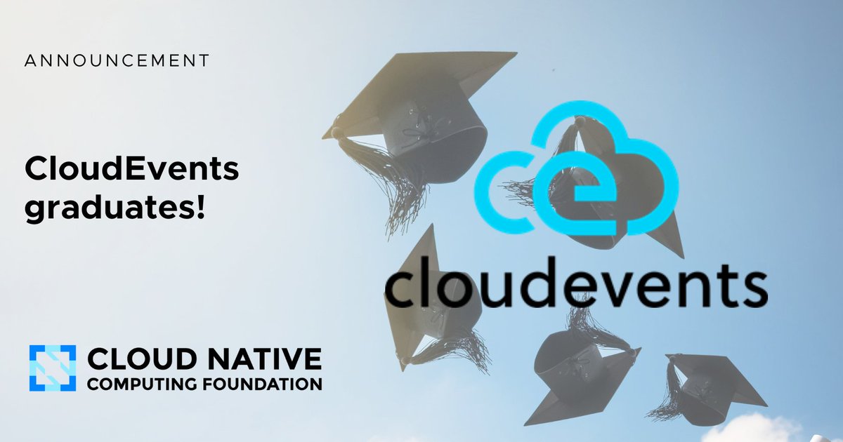 The <a href="/CloudEventsIO/">Cloud Events</a> project has graduated! 

CloudEvents is a specification for exposing event metadata in a common way to provide interoperability across services, platforms, and systems. cncf.io/announcements/…