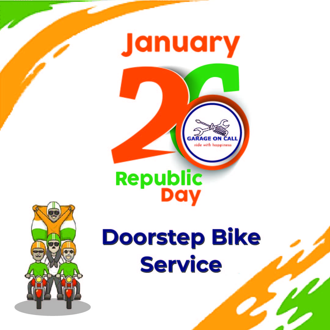 Celebrate the spirit of unity and freedom! Happy Republic Day 2024 🎉 Let's ride towards progress and prosperity together. 🚀 #RepublicDay2024 #GarageOnCall #DoorstepService #PatrioticRide #BikeRepair #ScooterMechanic #FreedomOnWheels 🛵🔧🇮🇳 Visit garageoncall.com