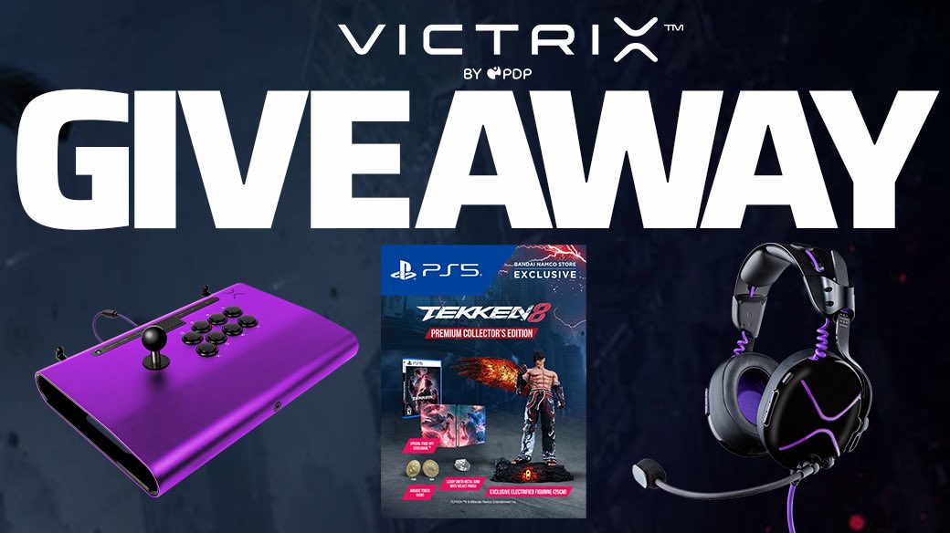 Celebrate the release of Tekken8 with a giveaway from @pdpgaming and @victrixpro that includes a copy of Tekken8 Premium Collector’s Edition, a Victrix Pro FS (Purple), and a Victrix Pro AF Headset. Enter via the link in our bio. Winner will be selected 2/9/24. #TEKKEN8