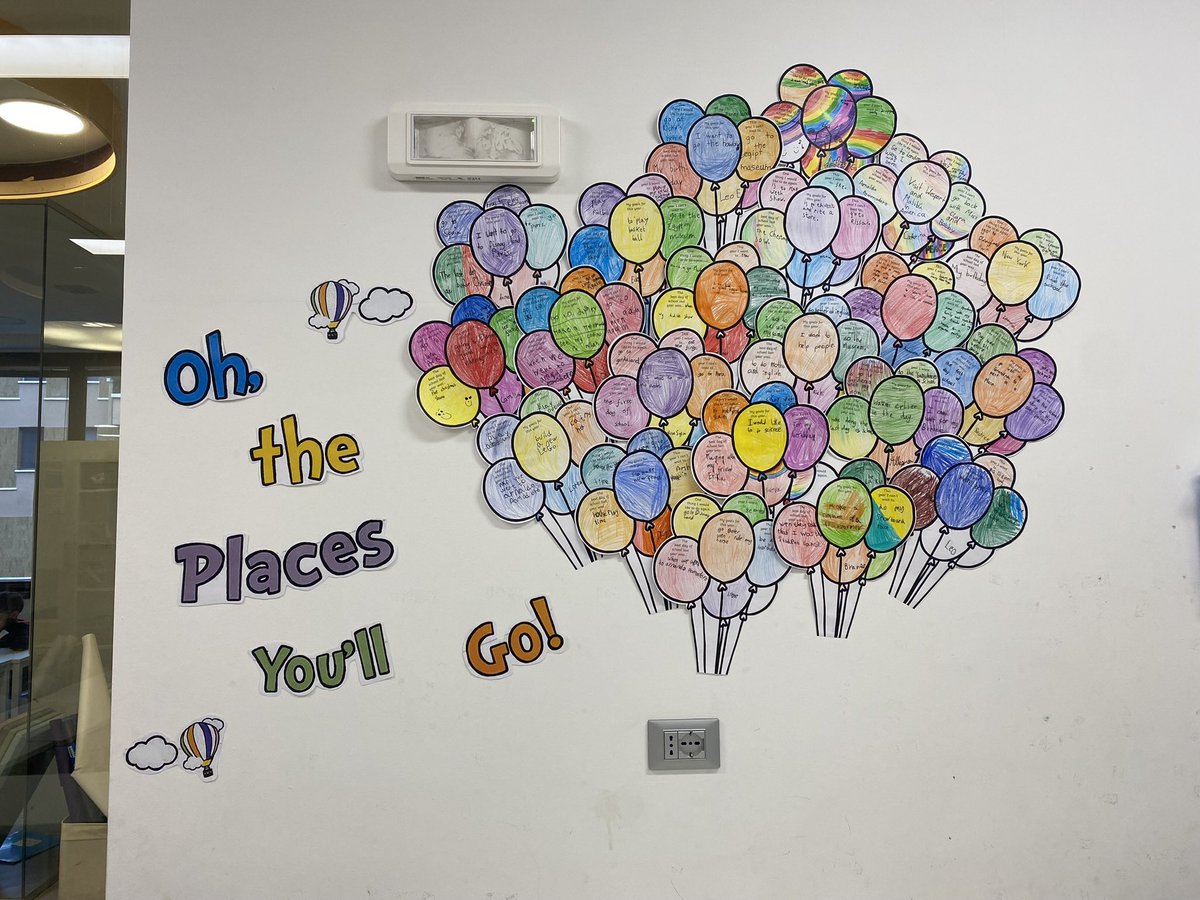 During our return to school after the holidays, the children thought carefully about their goals for the year. We talked about our dreams being limitless and being brave and open-minded about trying new things. ‘Kids, you’ll move mountains’. 🎈#DrSeuss #NewYear