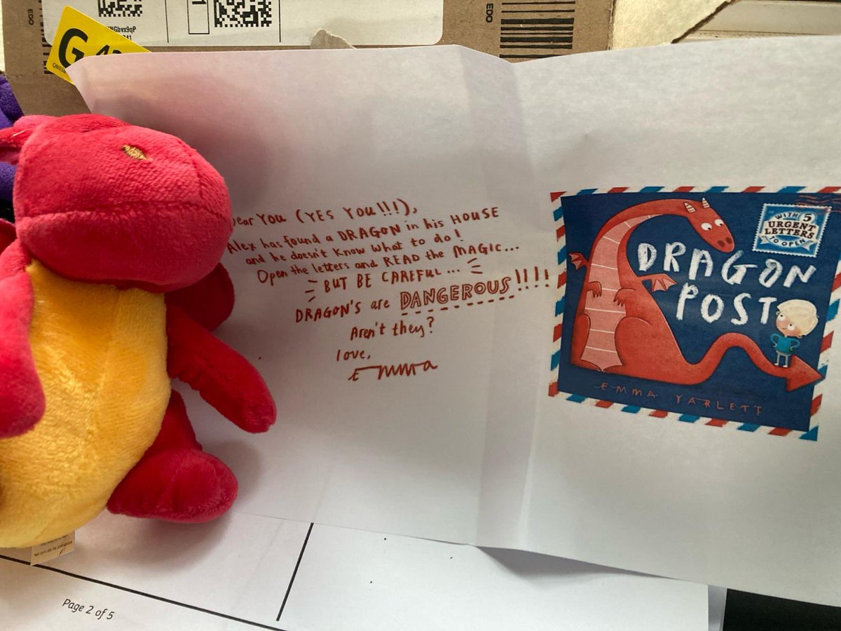 DaneBankPS's tweet photo. Year 3 had a very exciting delivery this morning! Can’t wait to find out how we can help Alex. @EmmaYarlett #dragonpost https://t.co/GS1v6kxKns