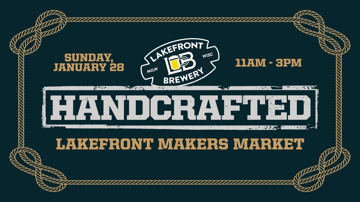 Handcrafted: Lakefront Makers Market is this Sunday at our Beer Hall! Free admission, 18 vendors, Bloody Mary bar, coffee bar, and special flavored New Grist varieties! lakefrontbrewery.com/events/handcra…