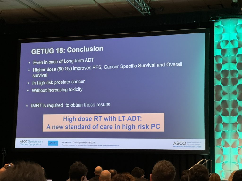 #GU24 we saw IMPROVEMENT in: 🔥PFS (HR 0.56, 95%CI 0.40-0.76, p=0.0005) 🔥PCSS (HR 0.48, 95%CI 0.27-0.83, p=0.009) 🔥🔥OS (HR 0.61, 95%CI 0.44-0.85, p=0.0039) !!!!! More pts received IMRT in 80 Gy arm…