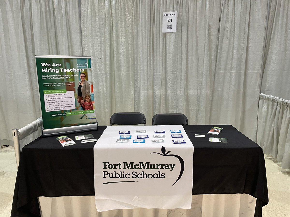 Looking forward to meeting education students at the University of Calgary Education Career Fair today! Come see me at booth 24 in the McEwan Hall. I am excited to share info on the great career opportunities available at Fort McMurray Public Schools @fmpsd @UCalgaryEduc