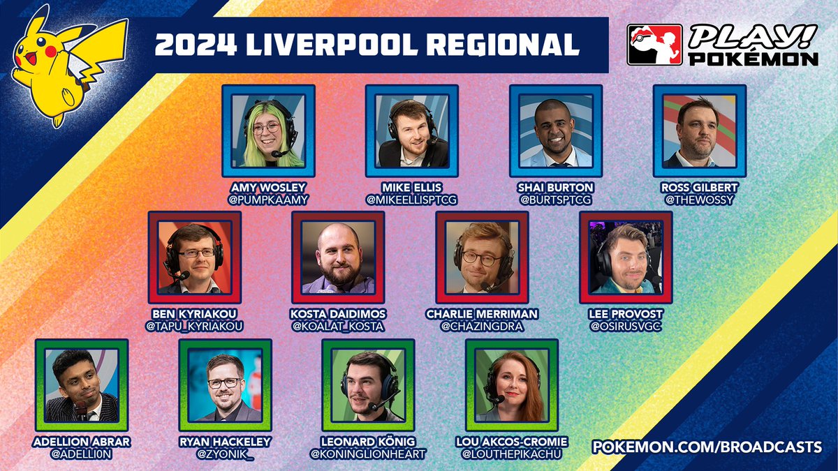 We're back in the UK! Get ready for the 2024 Liverpool Regional Championships broadcast this weekend, hosted by your lovely cast of commentators below ✨