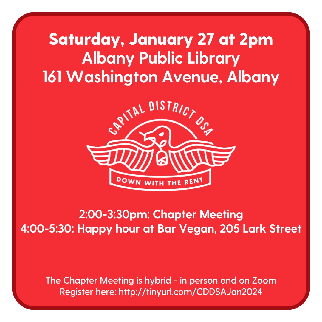 Our next General Meeting is this Saturday at the Albany Public Library, Washington Branch. This is for Chapter Members only (check out the link tree in our bio if you’d like to join!) 😁🌹 Afterwards we’ll have a social. Register here: tinyurl.com/cddsajan2024