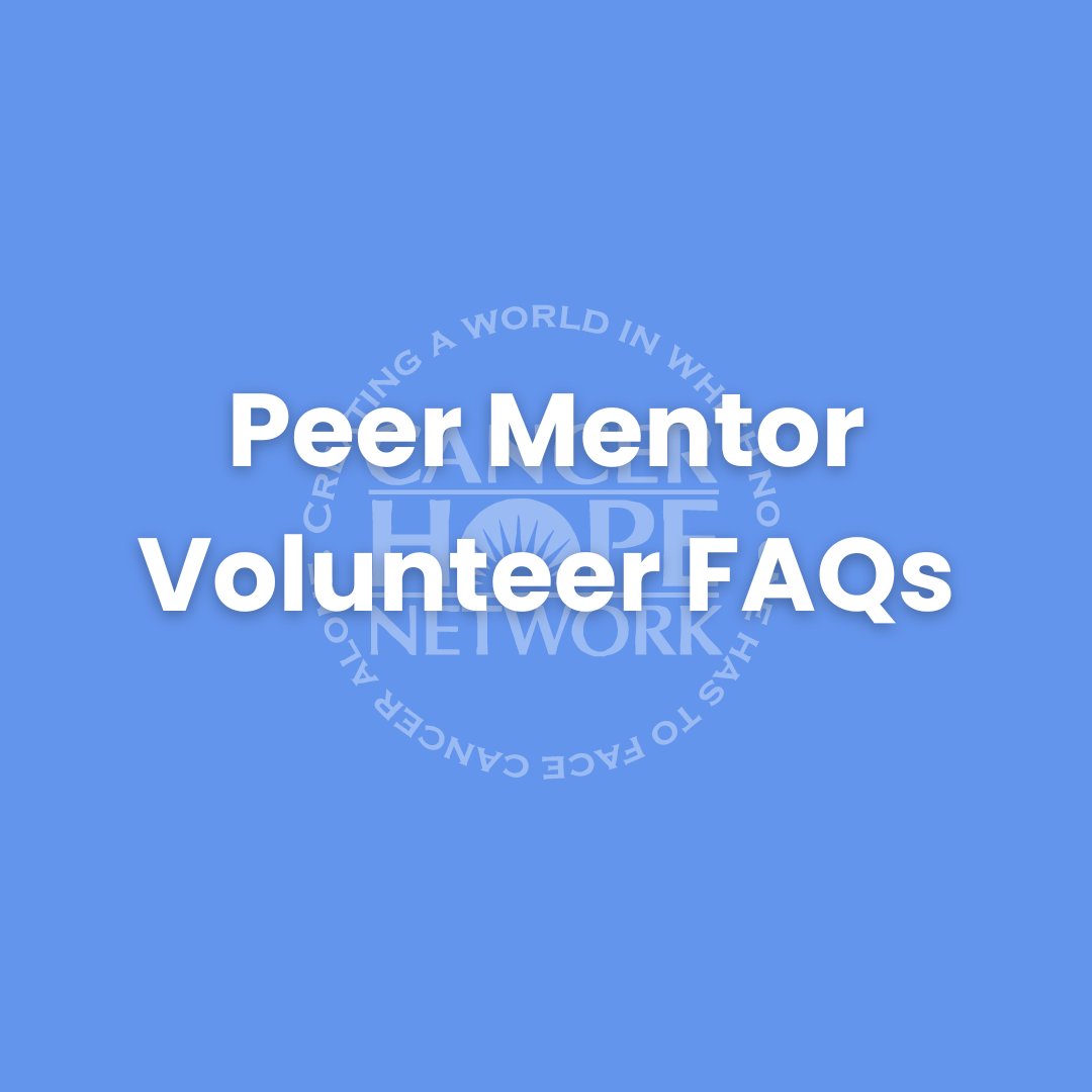 CancerHopeNet's tweet image. Want to learn more about volunteering with CHN? Here’s everything you need to know.
View some of our most frequently asked questions about our trained Peer Mentor Volunteers below and visit this link for the full list of questions: bit.ly/3u3YyVi