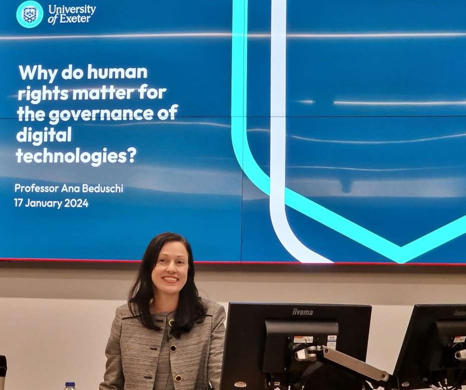 Warm congratulations to @ana_beduschi for her recent inaugural lecture, Read more about her research and teaching which focuses on #international #humanrights law, #technology and international migration and refugee law. law.exeter.ac.uk/staff/beduschi/