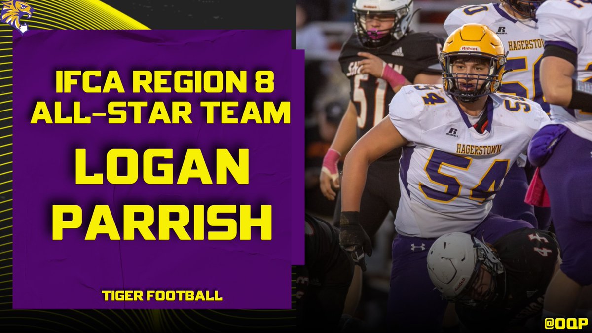 HHSTigersFB's tweet photo. 🚨🚨 IFCA All-Star 🚨🚨
Congratulations to Senior Logan Parrish @LoganParrish54  on being named to the @INFBCoaches  Region 8 All-Star Team. Logan now has the opportunity of being selected to play in the North/South All-Star Game this summer! #OQP #HardWorkWins https://t.co/JBbyu31rMh