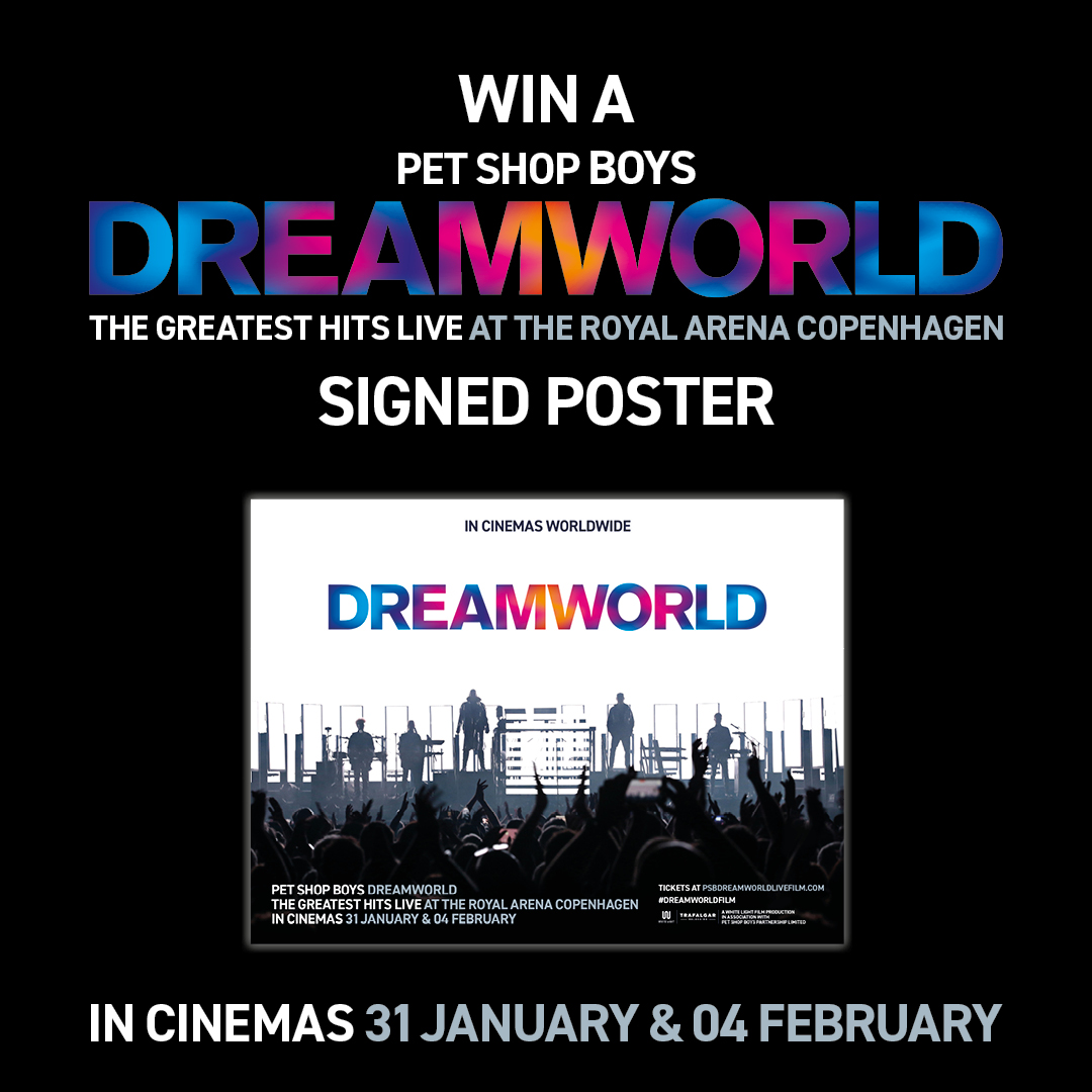 RT for your chance to win! 

We’re giving away a SIGNED Pet Shop Boys Dreamworld poster 🎶 Pet Shop Boys: #DreamworldFilm brings an exhilarating stage-to-screen experience to Cineworld on January 31 and February 4. 

Enter by 31/01/2024 – T&amp;Cs apply: bit.ly/3vL8RhD

🎟