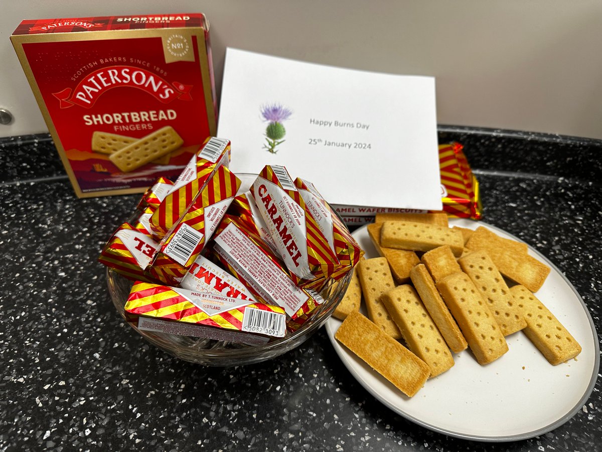 Today at PCS HQ, we're lifting the mood by celebrating Burns Day with some Scottish treats, a simple gesture from one of our Scottish employees to beat the January blues! 

#BurnsDay #BurnsNight #ScottishTreats #BeatingTheJanuaryBlues