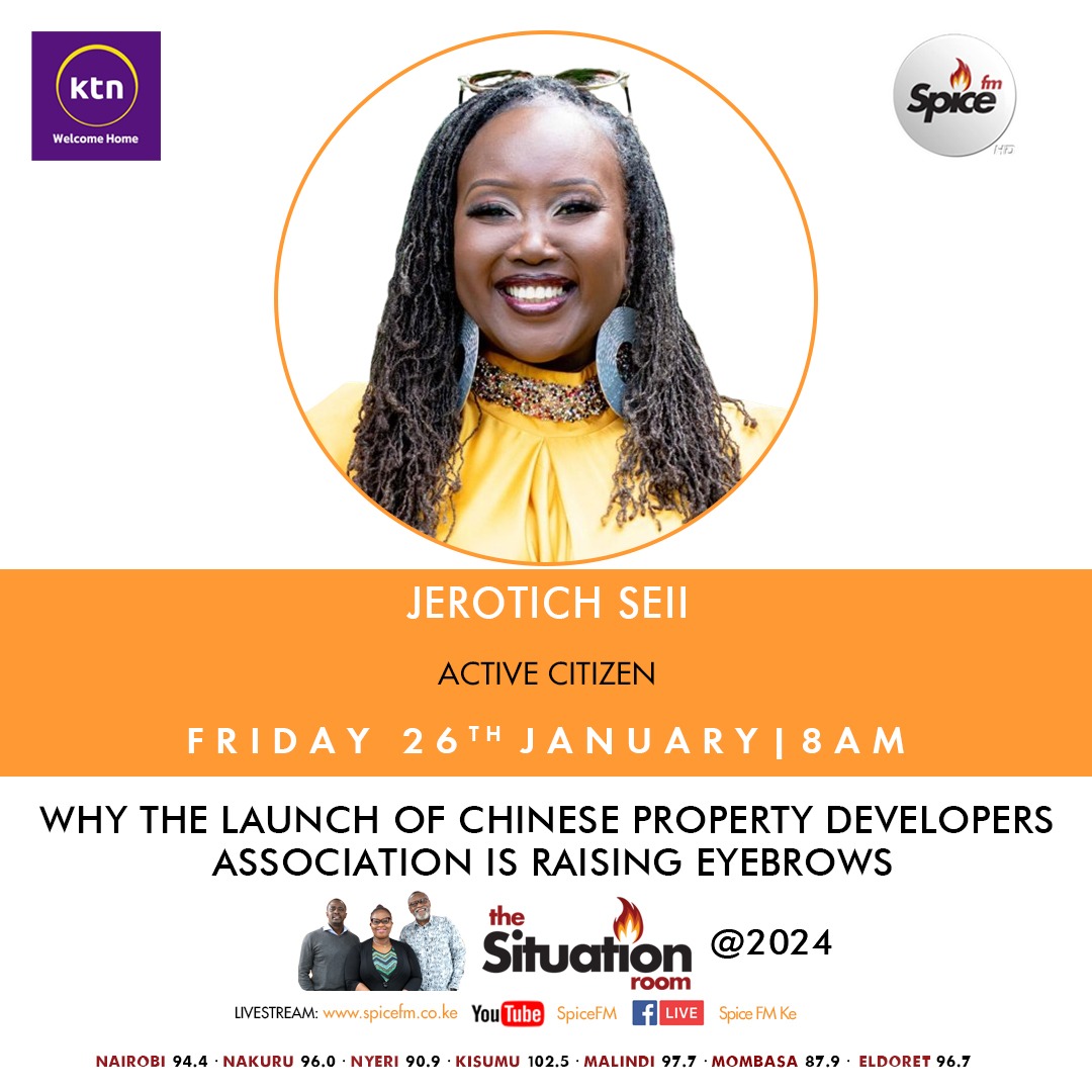 Tomorrow at 8am, let's talk about the launch of Chinese property Developers Association and what it means to Nairobians. @JerotichSeii says we've been 'auctioned'. @SpiceFMKE @ktnhome_ #TheSituationRoom