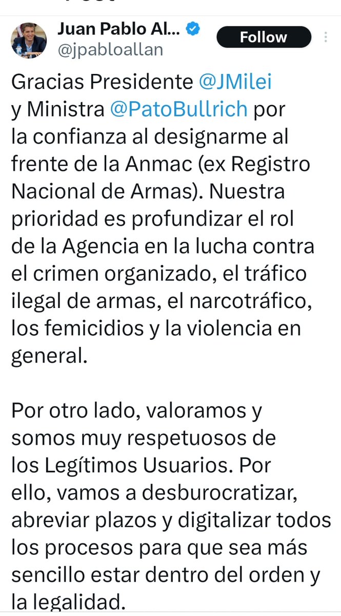 Confio plenamente en tu buena voluntad <a href="/jpabloallan/">Juan Pablo Allan</a>  contas conmigo paro LO QUE SEA en favor de los LU! Felicitaciones
