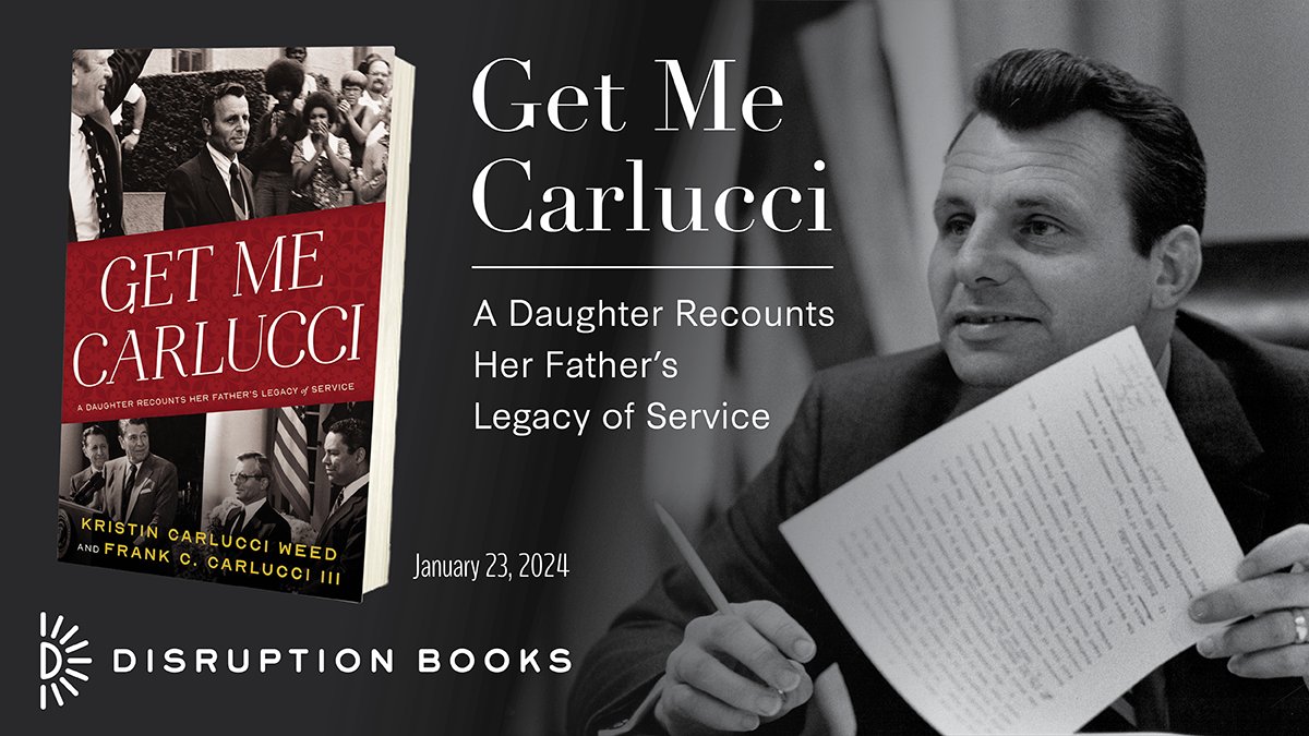 Happy publication day to Get Me Carlucci! This book tells the story of career statesman and former Secretary of Defense Frank C. Carlucci. Secretary Robert Gates called him 'one of the most extraordinary men ever to serve the American people.' disruptionbooks.com/books/get-me-c…