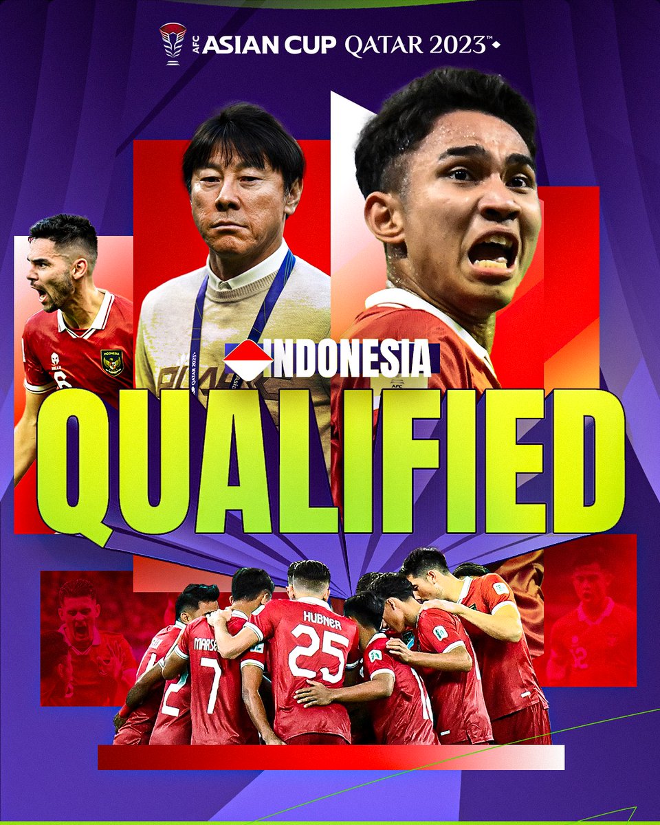 ✨ 𝐐𝐔𝐀𝐋𝐈𝐅𝐈𝐄𝐃 ✨⁣⁣⁣⁣ 🇮🇩 Indonesia sneak their way through to the Round of 16 for the first-time ever! 👏 #AsianCup2023 | #HayyaAsia