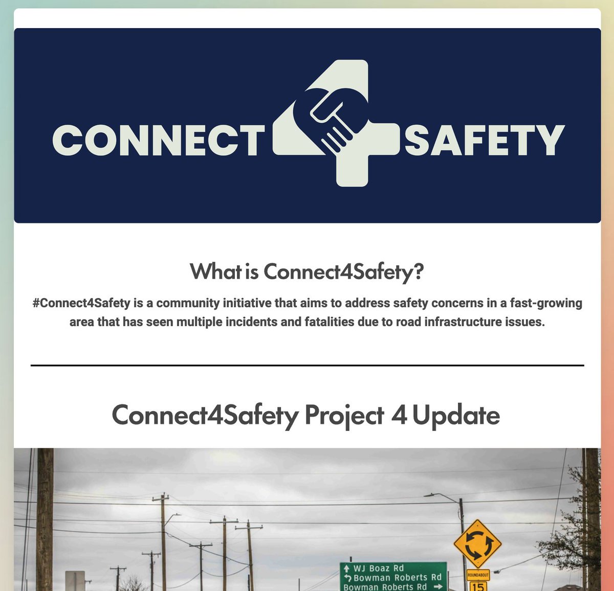 Connect4Safety's tweet photo. The latest #Connect4Safety Update released yesterday with information about today's meeting about the final design of the WJ Boaz Road project, the latest demographer's report and the City of Saginaw's new reporting system! Check it out at https://t.co/cxevYS6RGN https://t.co/K3QnPSk00r
