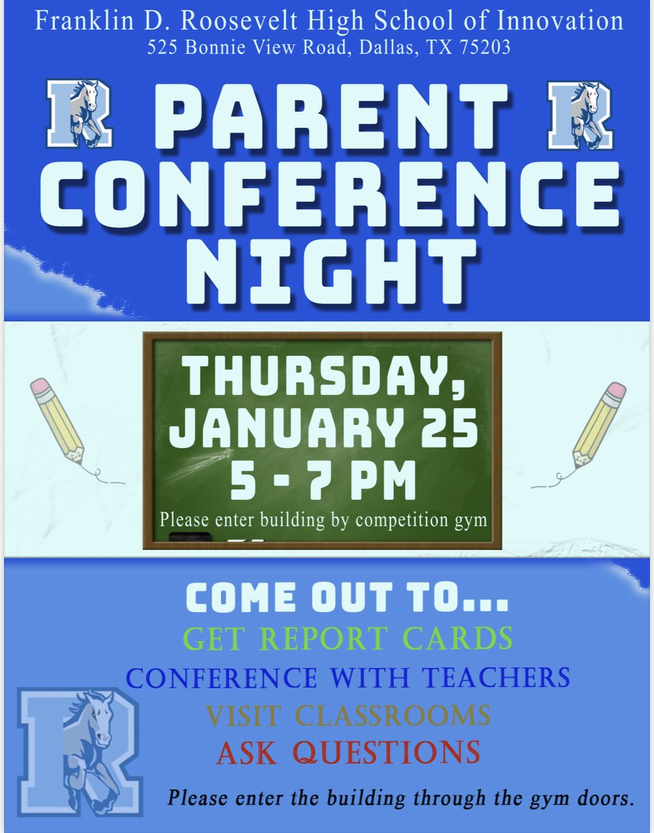 Parents and Guardians, we can't wait to visit with you this evening for Parent-Teacher Conference Night.
