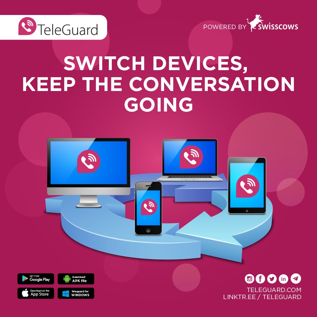 Teleguard_'s tweet photo. Switch devices, stay in sync with #TeleGuard! Never miss a message again, whether you're on your phone, tablet, or laptop. TeleGuard makes it easy and seamless. #SeamlessIntegration #TechInnovation #MessagingMadeEasy https://t.co/cZf7wRcBBn