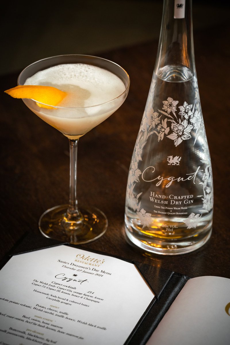 Cygnet cocktail
The Welsh Lady
<a href="/CygnetGin/">Cygnet Distillery</a> <a href="/Odettes_rest/">Odettes Restaurant</a> <a href="/brynskitchen/">Bryn Williams</a> 
Santes Dwynwen's Day 🍸