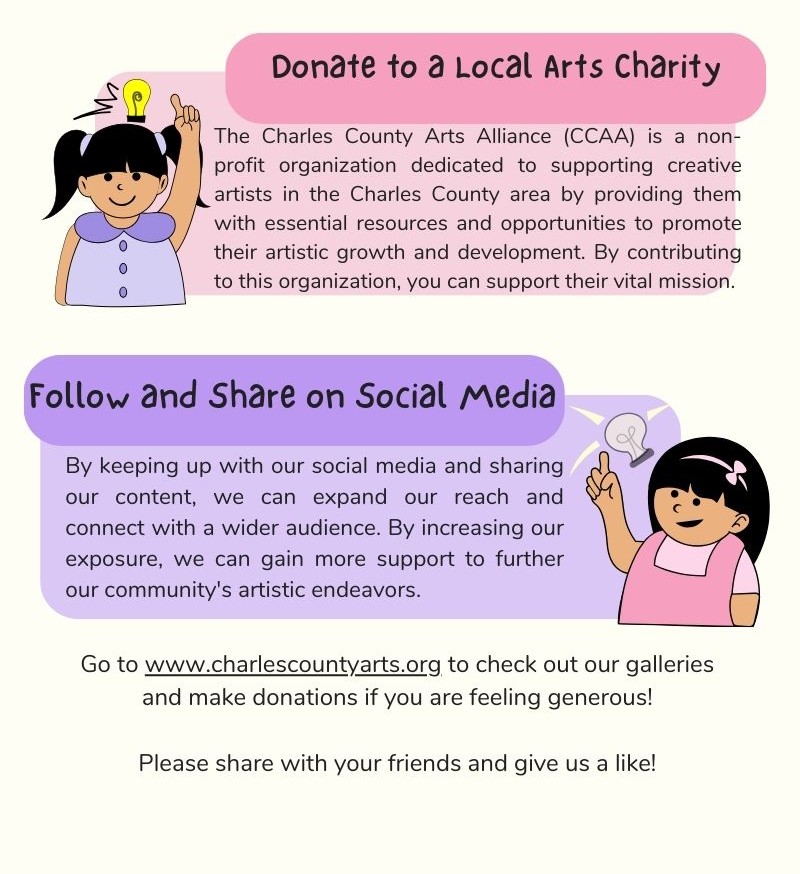 The end of the week is here, Friday oh Friday what fun fact do you bring us today?
How we can support the Visual Arts! Take a look and let's see what we can do.