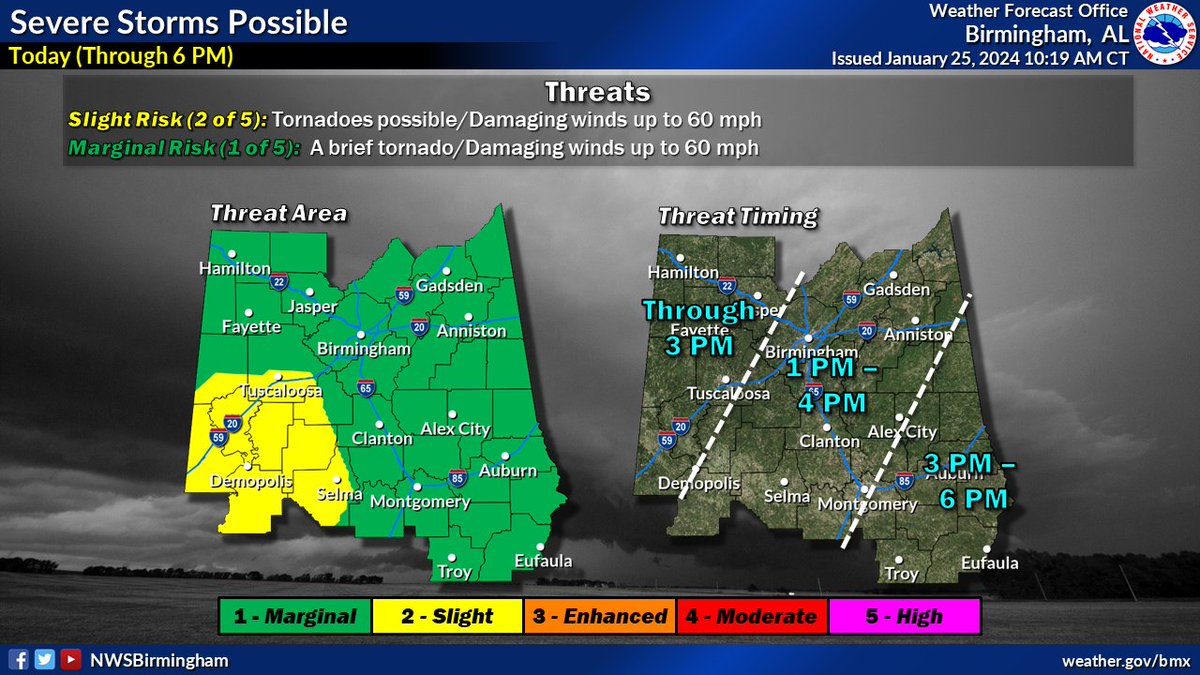 UA_Safety's tweet image. Weather Update: Now through 3pm, UA is in a slight risk for possible severe storms. Stay #weatheraware and download the UA Safety app to stay in the know! We will update you as new info is available.