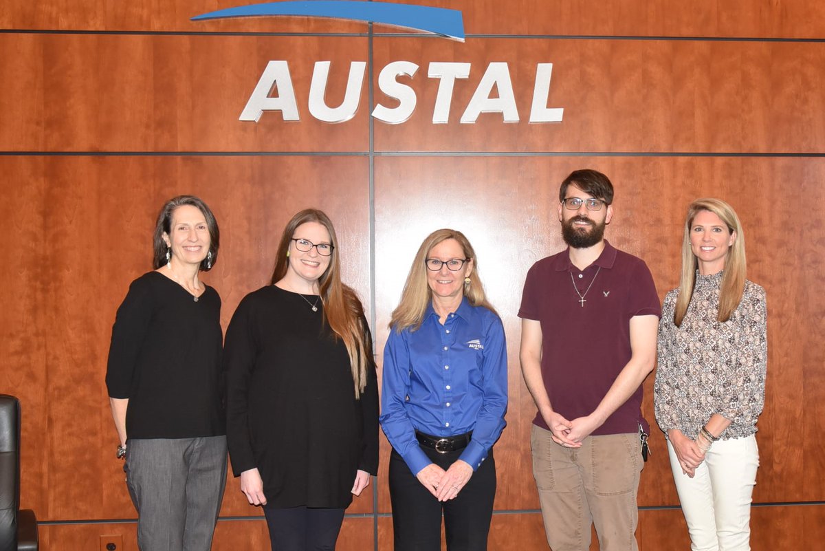 Today we recognized 4 Austal USA employees who rec'd achievement awards over the last few months. These employees are representative of our outstanding team of shipbuilders. Their hard work, positive attitude & dedication inspire us all. Thank you for being leaders of our team!