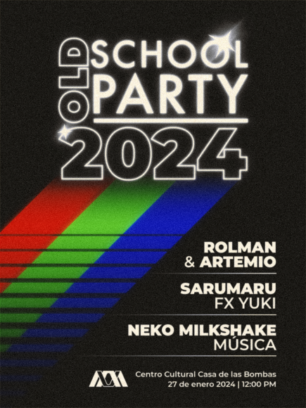 videojuegoscom's tweet photo. ¡Todos invitados! Este sábado 27 de enero al mediodía, en el Centro Cultural Casa de las Bombas CDMX, no pueden faltar a la OLD SCHOOL PARTY 2024 con la presencia de @Rolman @Artemio @SarumaruVG y @NekoMilkshake 
¡ENTRADA LIBRE! https://t.co/cpOfJ942BQ