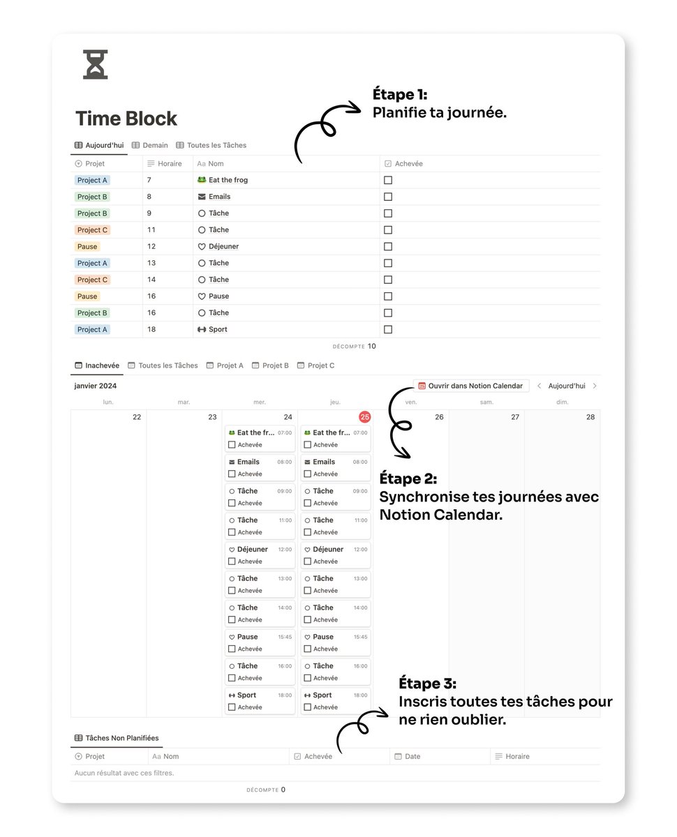 ANNONCE

Je partage gratuitement mon modèle Notion Time Blocking. 

Ce modèle t’aidera à planifier et contrôler tes journées, en synchronisation avec Notion Calendar.

Comment l’obtenir?

1. Like
2. Repost
3. Commente 'Timeblocking'
4. Suis-moi pour que je puisse te DM