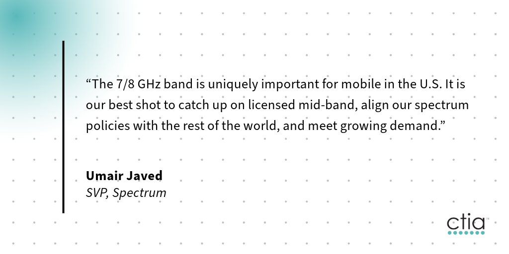 CTIA's tweet photo. Earlier this week, @CTIA’s Umair Javed joined @AEI’s panel discussion on navigating the post-World Radiocommunication Conference, emphasizing the importance of #licensedspectrum, “The U.S. is trailing in the availability of mid-band spectrum.” https://t.co/yos3COpywD