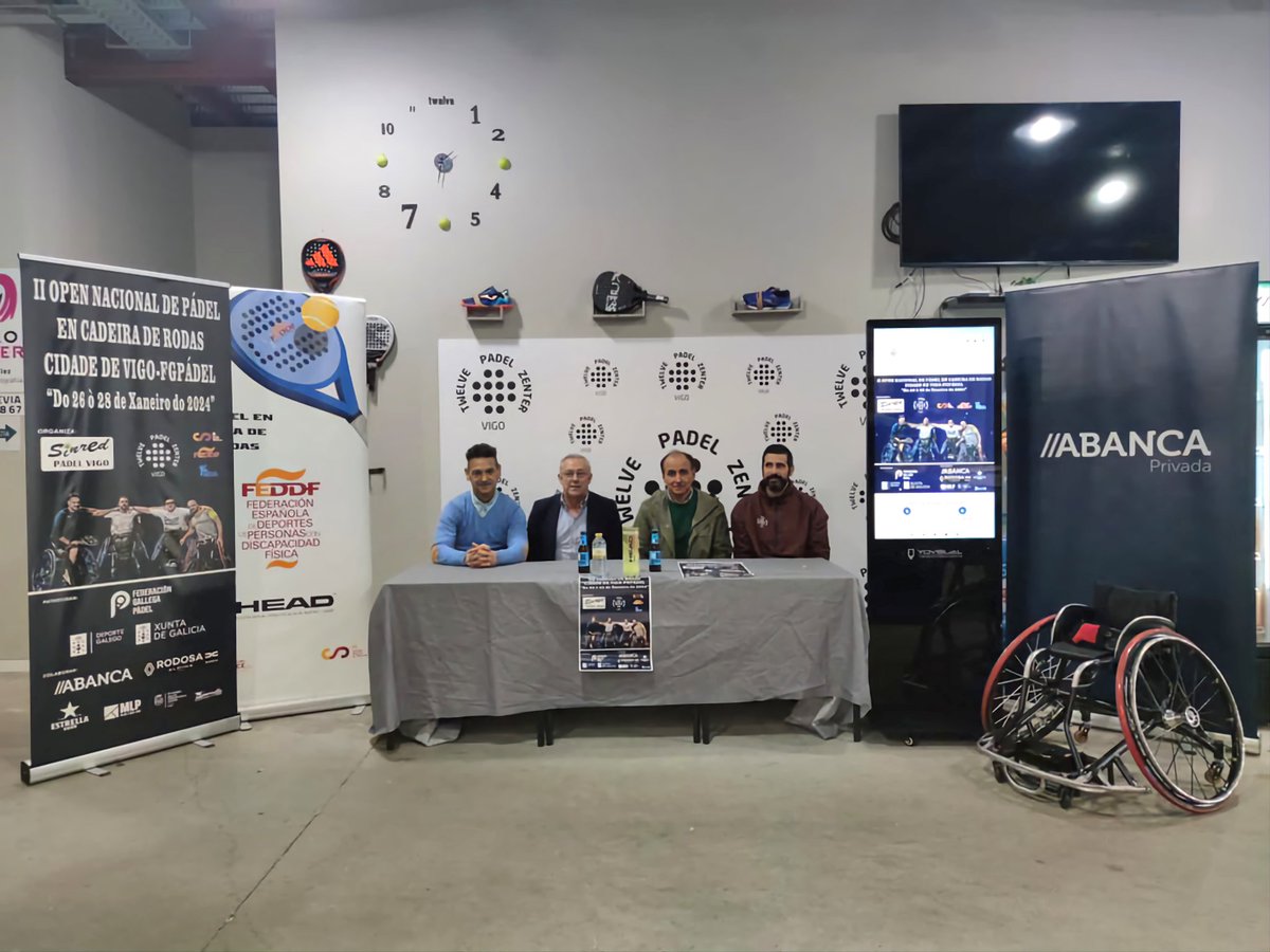 NOTA DE PRENSA. Acto de presentación del 2º OPEN NACIONAL DE PÁDEL EN SILLA DE RUEDAS CIDADE DE VIGO-FGPÁDEL

Esta mañana a las 13h en Twelve Pádel Zenter se celebró la presentación oficial del  2º OPEN NACIONAL DE PÁDEL EN SILLA♿️🥎
<a href="/dxtadaptado/">dxtadaptado.com</a>
<a href="/Daviddelba/">David del Barrio</a> <a href="/deportegob/">CSD</a>