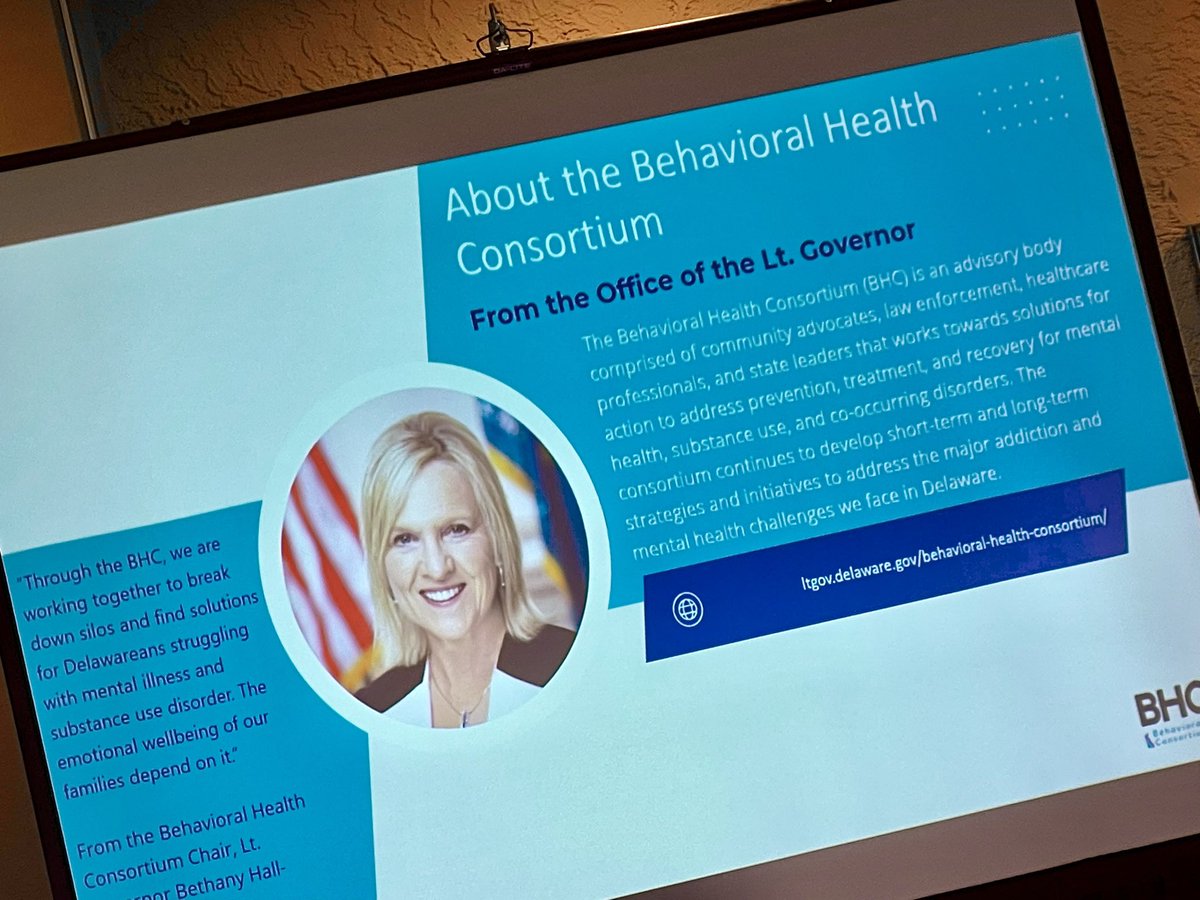 Happening now: <a href="/delaware_gov/">Delaware.gov</a> Behavioral Health Consortium Executive Director, Alexia Wolf presenting #NationalGovernorsAssociation Overdose Prevention Policy Academy.