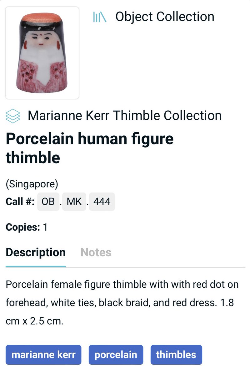 TatterBlue's tweet photo. happy #thimblethursday from tatter! this little porcelain thimble from Singapore is everything 😍💙 https://t.co/IMtm4Lpn1K