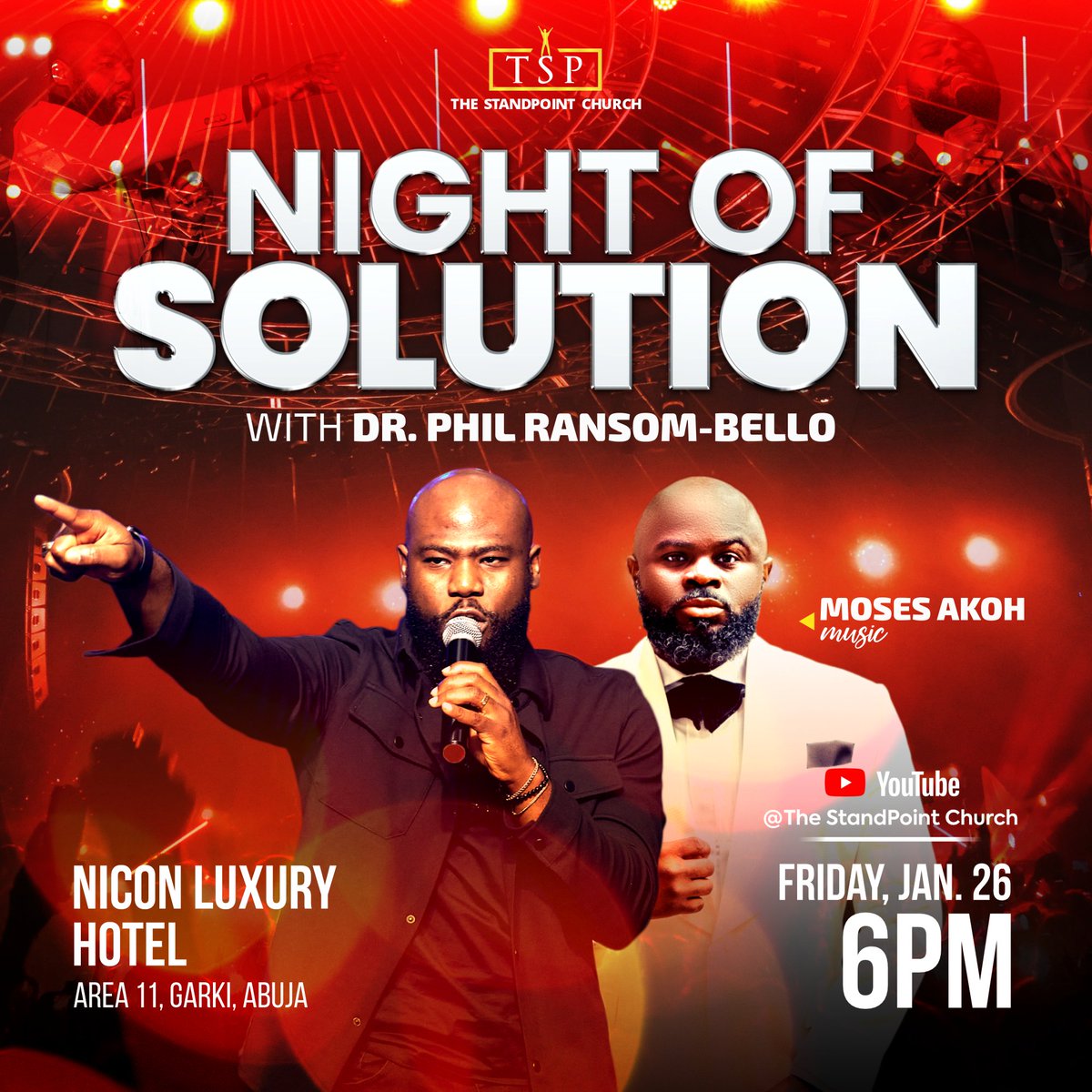 StandPointAbj's tweet photo. Good News! πΊπ½ππ½
Vehicles are available to bring you from various locations in Abuja to Night of Solution.
Simply call 08104967228 for more information on pick up times and locations.
---
We look forward to fellowshiping with you!
#CHRiSTamplified #TSPNOS #NightofSolution https://t.co/PDHvpS5KTM