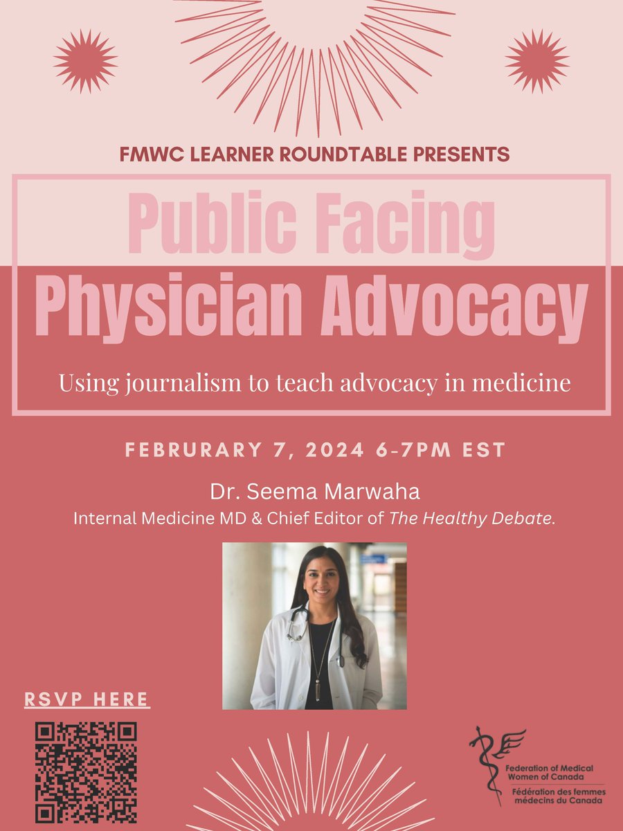 Attention Medical Learners! Join us Feb. 7 from 6-7 pm EST for a virtual Learner Roundtable with Dr. Seema Marwaha on Public Facing Physician Advocacy. Reg at Learner Roundtable (google.com)