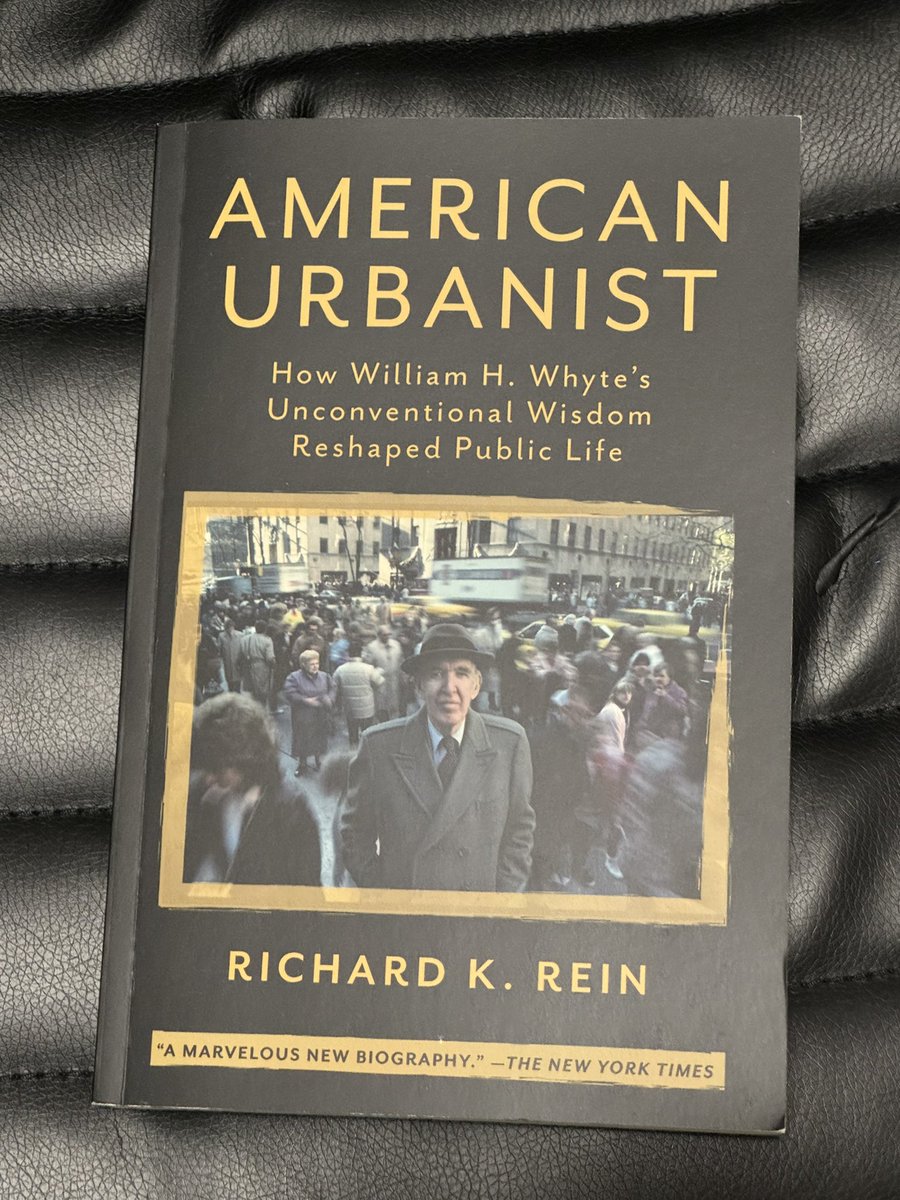 Speaking of William H Whyte & inspiring, influential urbanists, this is one of several books I currently have on the go, and I’m very much enjoying it. “American Urbanist.” He was a huge influence on my early downtown revitalization work. Worthy addition to the #UrbanismBookClub.