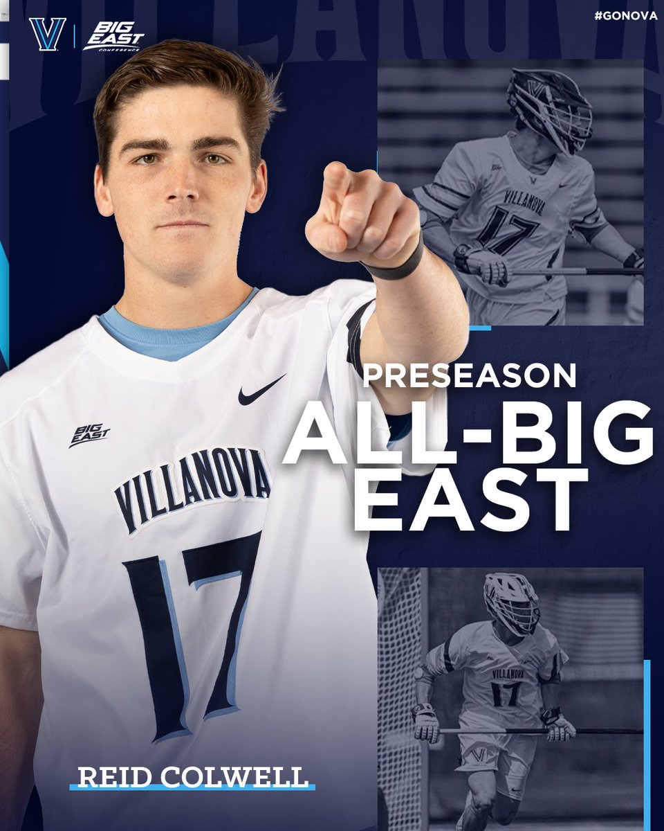 NovaLacrosse's tweet photo. Preseason All @BIGEAST Honors for Reid Colwell! 👏

#NovaLax #GoNova✌️ https://t.co/0Tsa30LGWf