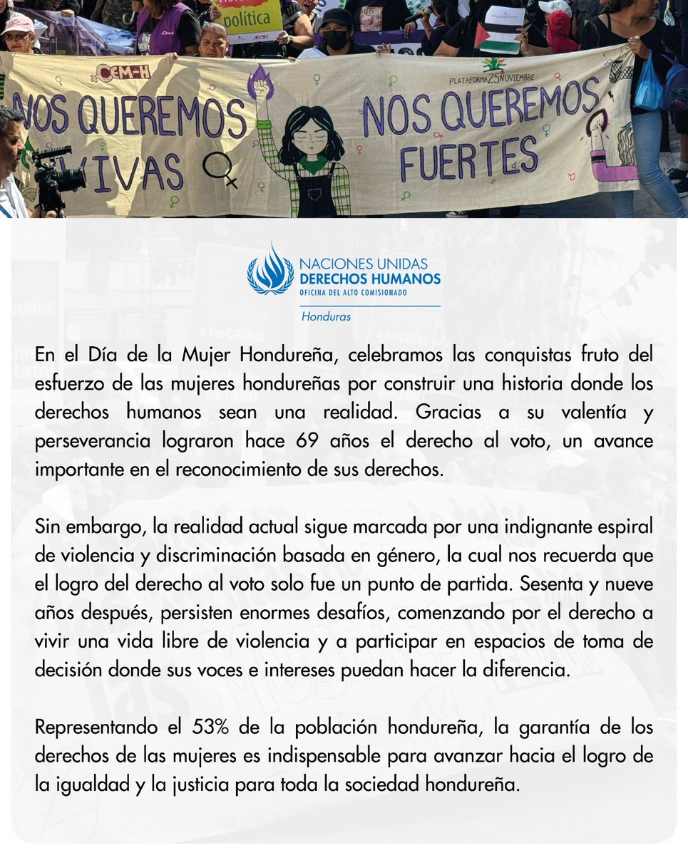 #OACNUDH #DíaDeLaMujerHondureña