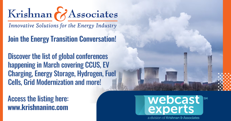 webcastexperts's tweet image. Explore the March schedule of #conferences and #tradeshows within the global #energy industry on the @Krishnan_Inc website! krishnaninc.com/news/march-202… #CCUS #EVCharging #EnergyStorage #Hydrogen #FuelCells #GridModernization #energyindustry #powerindustry #usergroup #energytransition