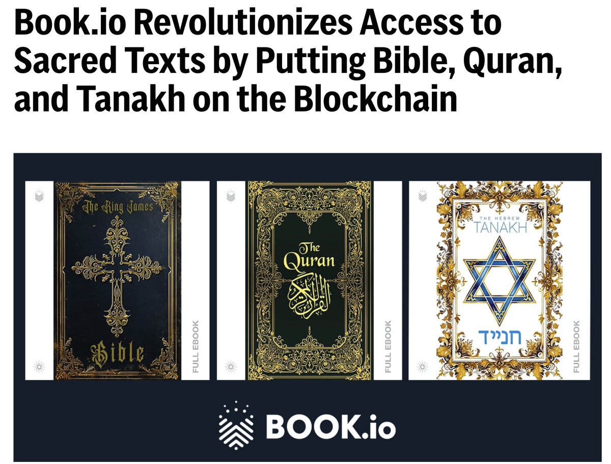 book_io's tweet image. Minting today on #Cardano at 3PM EST. 

“It's crucial to highlight that this does not imply religious endorsement. Instead, it signifies our faith in the significance of knowledge and the value of having access to a diverse range of literature,” added Joshua Stone, CEO of…