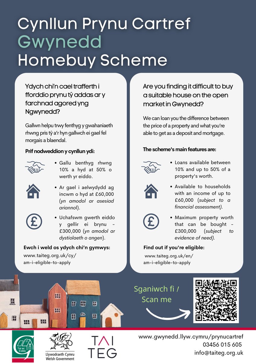 Ydych chi’n cael trafferth i fforddio prynu tŷ addas ar y farchnad agored yn Ngwynedd? Mae Cynllun Prynu Cartref Gwynedd yn cynnig benthyciadau ecwiti i ymgeiswyr cymwys fedru prynu tŷ oddi ar y farchnad agored  
orlo.uk/AV2wd
<a href="/teg_tai/">Tai Teg</a> <a href="/Grwp_Cynefin/">Grŵp Cynefin</a> <a href="/LlCTrafnidiaeth/">Llywodraeth Cymru Trafnidiaeth</a>