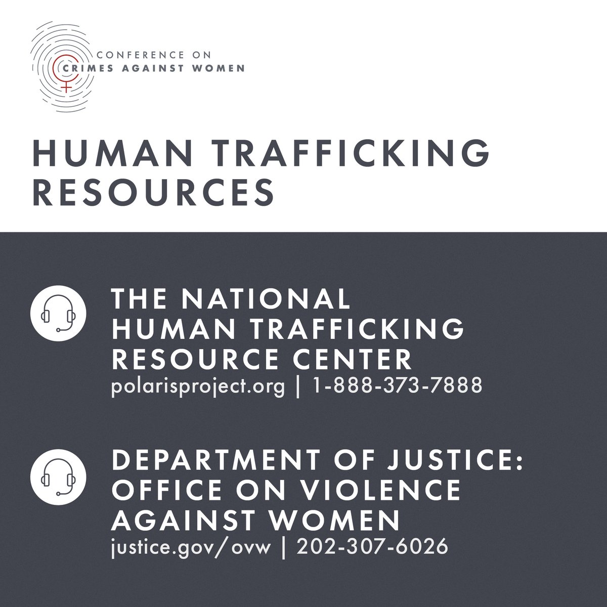 NationalCCAW's tweet photo. If you or a loved one is a victim of #HumanTrafficking, we want you to know that you are not alone. There are experienced professionals available to help via @Polaris_Project and @TheJusticeDept. #HTAM #HumanTraffickingAwarenessMonth https://t.co/de1ELEg8vl
