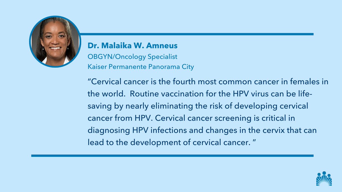 Empower yourself and loved ones against cervical cancer. 💪 Dr. Malaika W. Amneus shares how routine HPV vaccination can nearly eliminate cervical cancer risk, while screening detects infections and changes. Let's prioritize prevention! #CervicalCancerAwareness