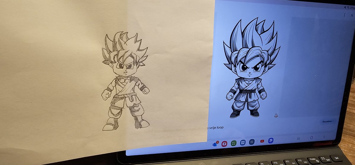 Ik wil niet pochen, maar doe het lekker toch. Wat kan mijn mijnheer van 10 jaar goed tekenen he? #dragonballZ