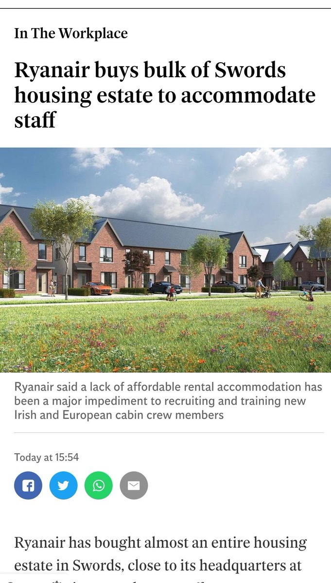 RoryHearneGaffs's tweet image. This is where Government housing policy has brought us to.
Ryanair buying up an entire estate of homes.
How can home buyers compete??
Its all because Govt refuses to control rents, backed build to rent &amp;amp; refused to build affordable homes on any scale.