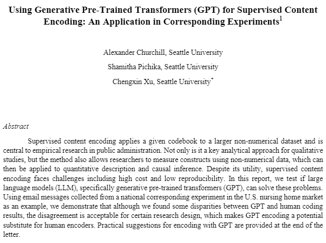 🚨New working paper🚨: Coding for content analysis is costly and time consuming. It is a critical concern for PhD students and junior scholars who lack support and time. With my research assistants, we explored if GPT is a solution: osf.io/preprints/soca…