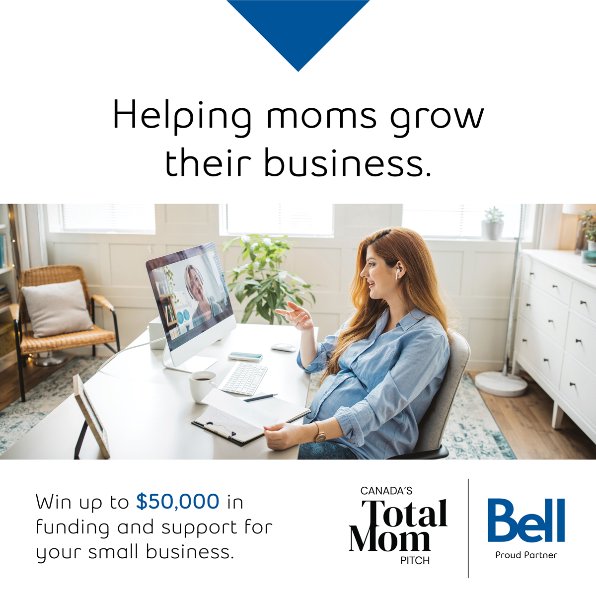 Bell is proud to partner with @totalmominc to support the advancement of women and small businesses across Canada. If you’re an entrepreneurial Mom, apply at totalmompitch.ca before February 9th. #BellforBetter #totalmompitch