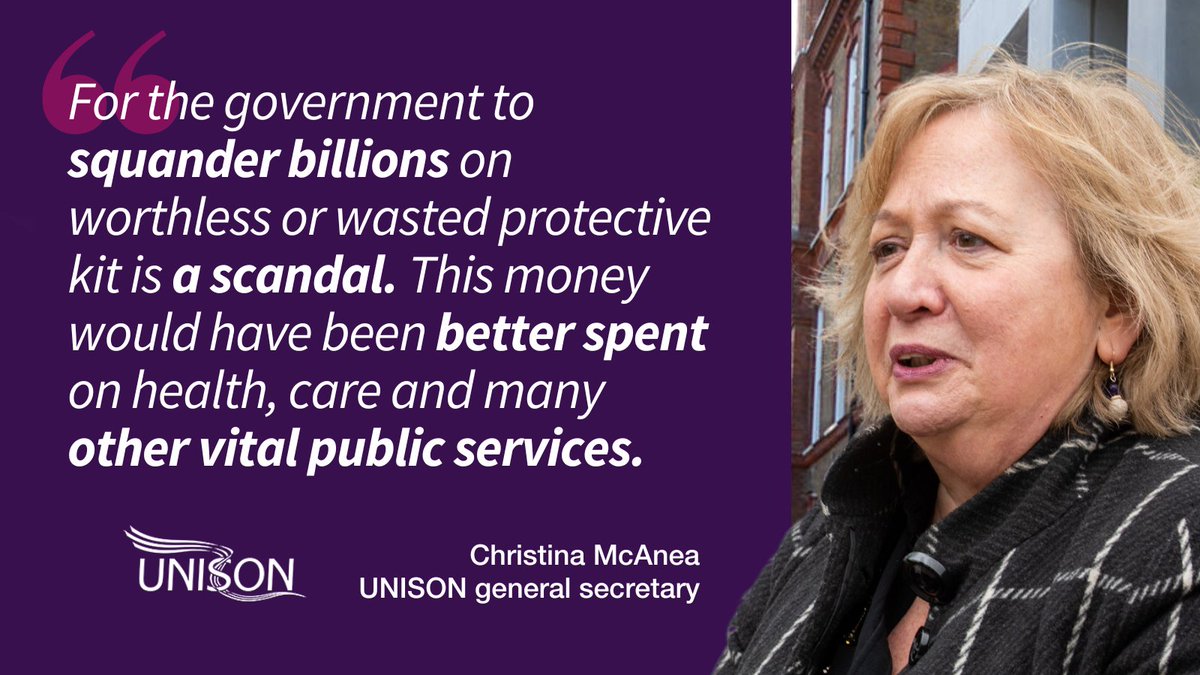 Government billions wasted on faulty PPE could have funded NHS pay rise, says UNISON Government accounts published today show the billions of pounds wasted on personal protective equipment (PPE) that was unusable or soon to expire. UNISON general secretary Christina McAnea…