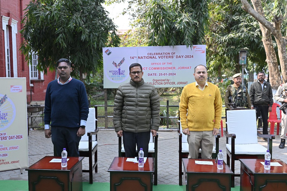 JorhatElection's tweet photo. Celebration of 14th National Voters’ Day (25th January, 2024) at Office of the District Election Officer, Jorhat with the theme “Nothing like voting, I vote for sure “ @ECISVEEP @ceo_assam #ECI #CEOASSAM #SVEEP #NVD https://t.co/iptzuCqMS1