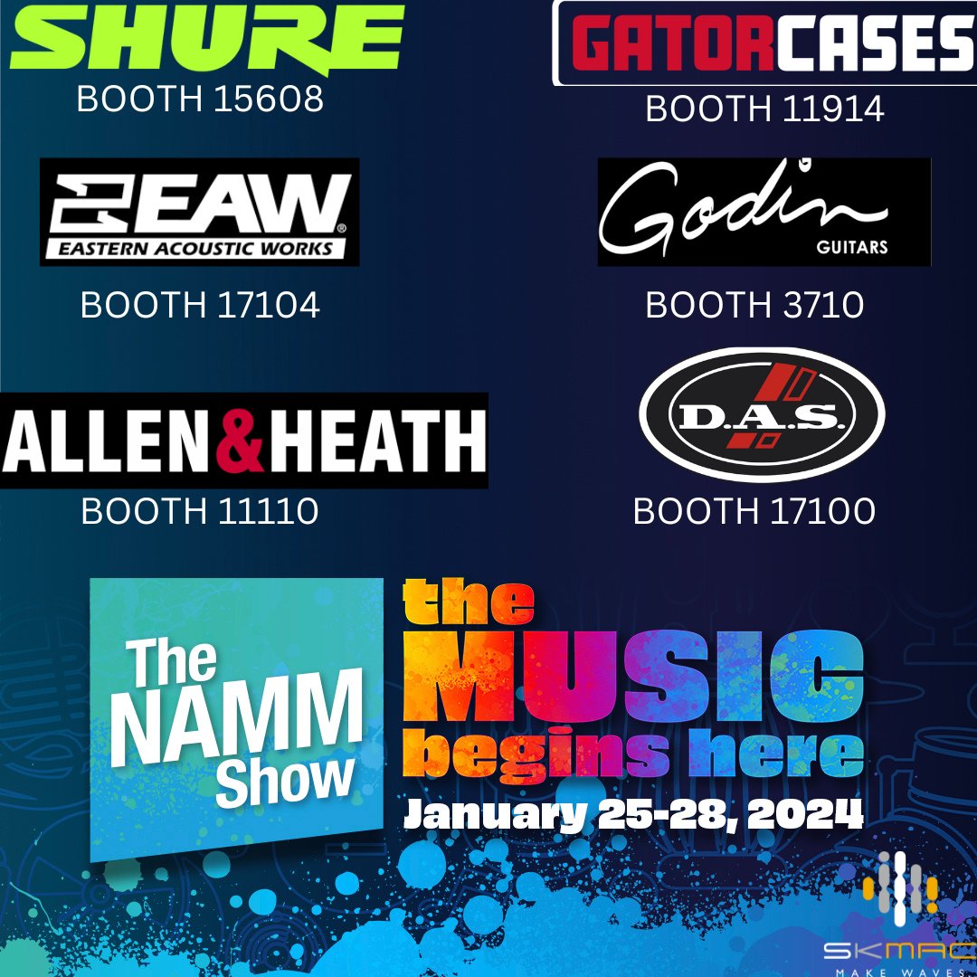 skmacdaddy's tweet photo. The @NAMMshow is finally here! Come see us at our booths 😃
@Shure
@GatorCases
@EasternAcoustic
@Godin_Guitars
@ALLEN_HEATH
@DASaudioUSA
#NAMM #namm2024 #NAMMshow #Shure #GatorCases #EAW #Godin #AllenandHeath #DAS #SKMac #manufacturersrep https://t.co/9Lyd5ODfh6