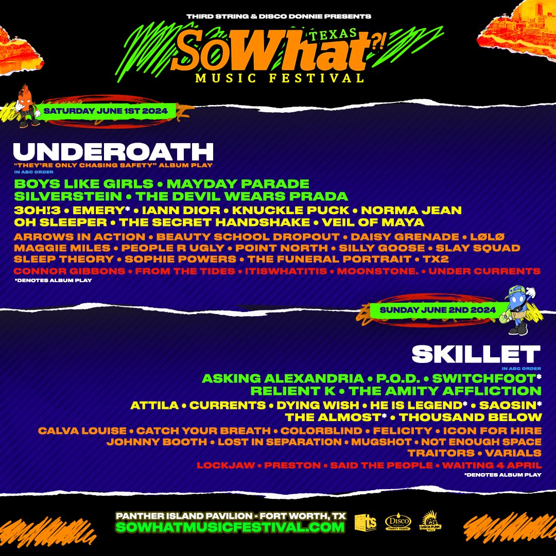 Excited to be a part of the @sowhatmusicfest lineup for 2024! Tickets are on sale NOW 🤘🏼⚡️!